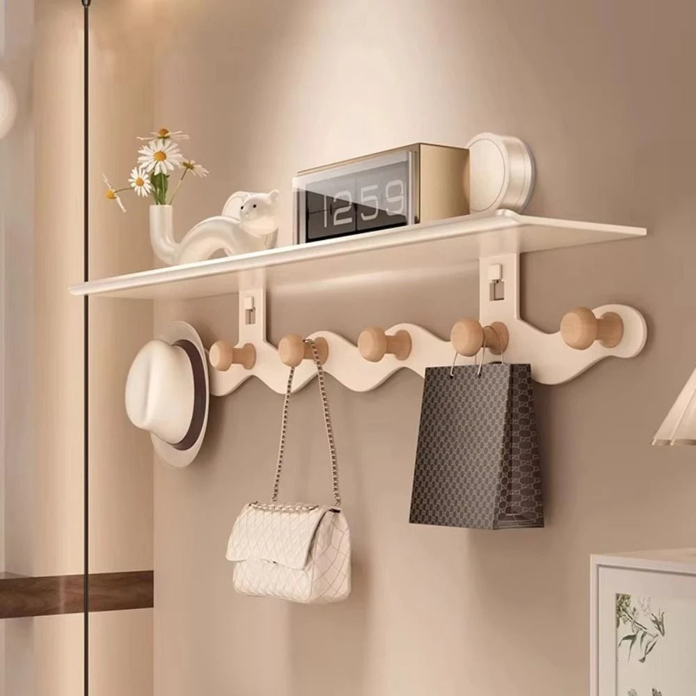 Grand porte manteau mural design blanc
