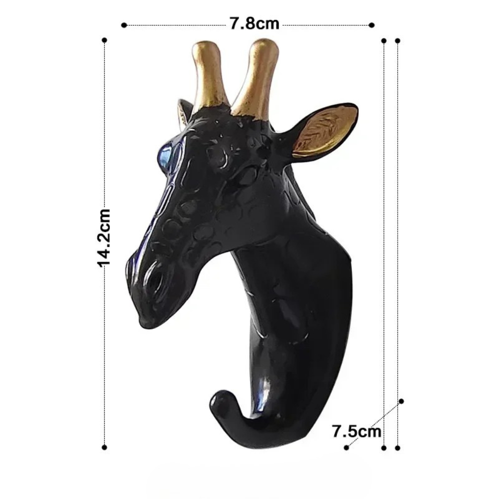 Patère murale girafe noire