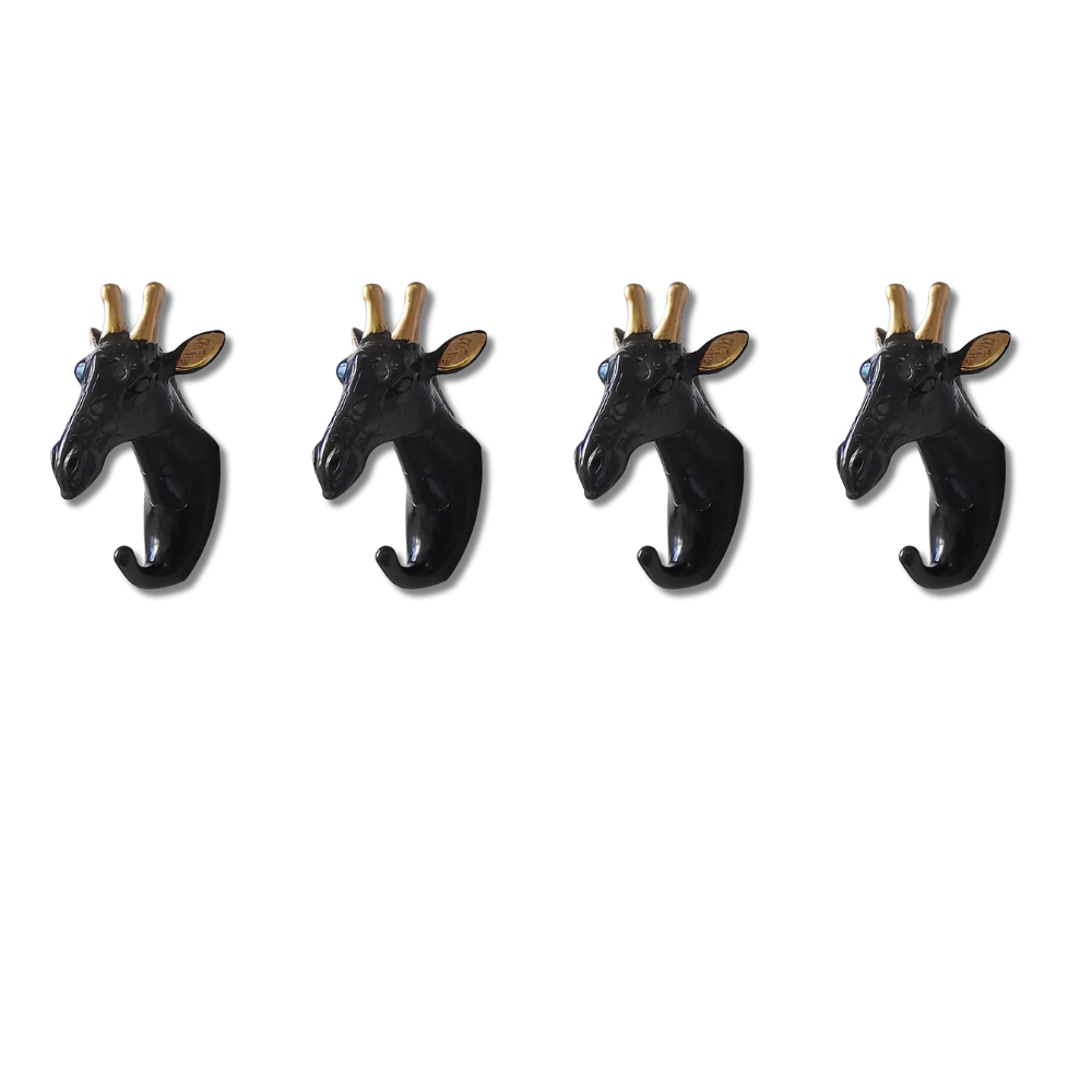 Patère murale girafe noire