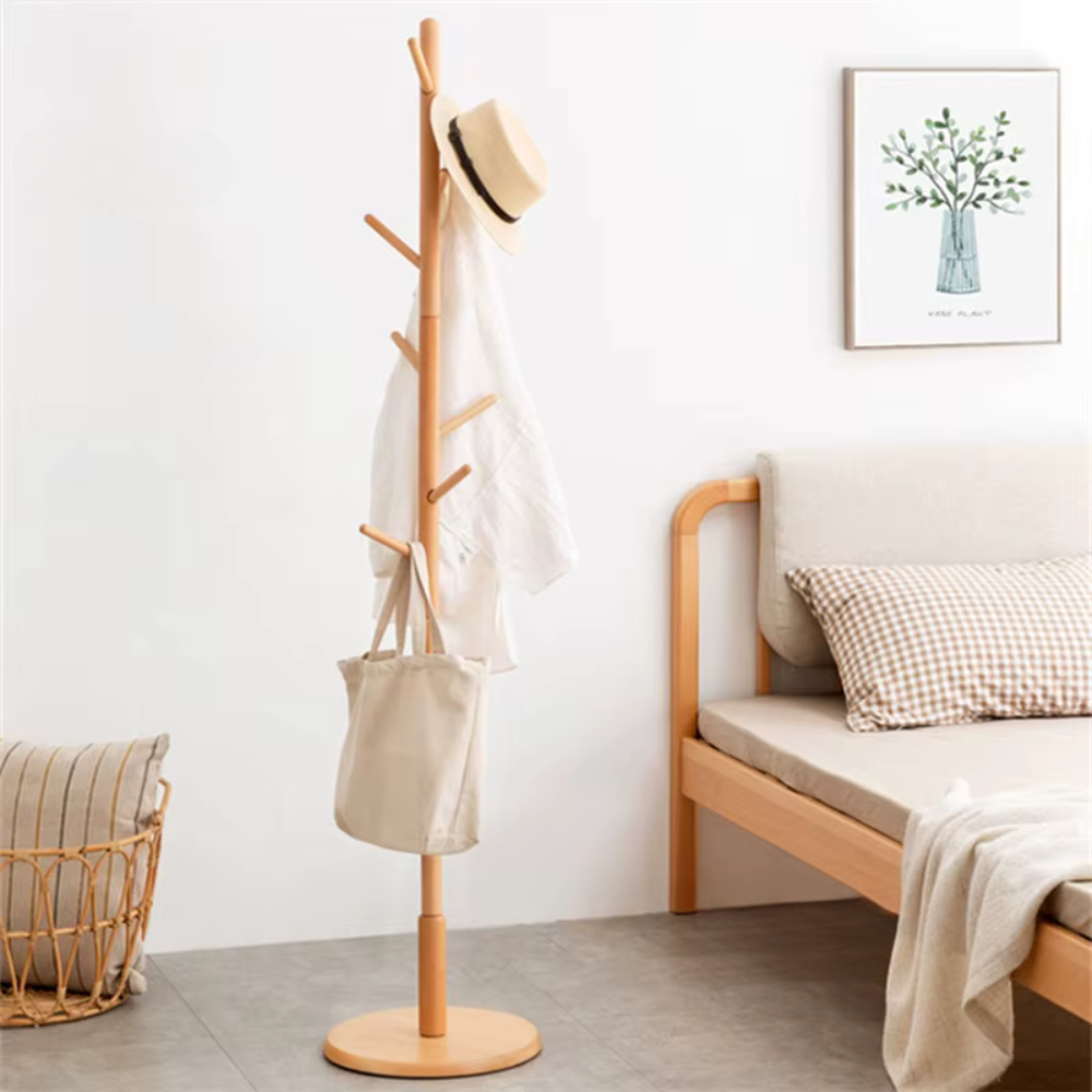 Porte manteau en bois sur pied vintage